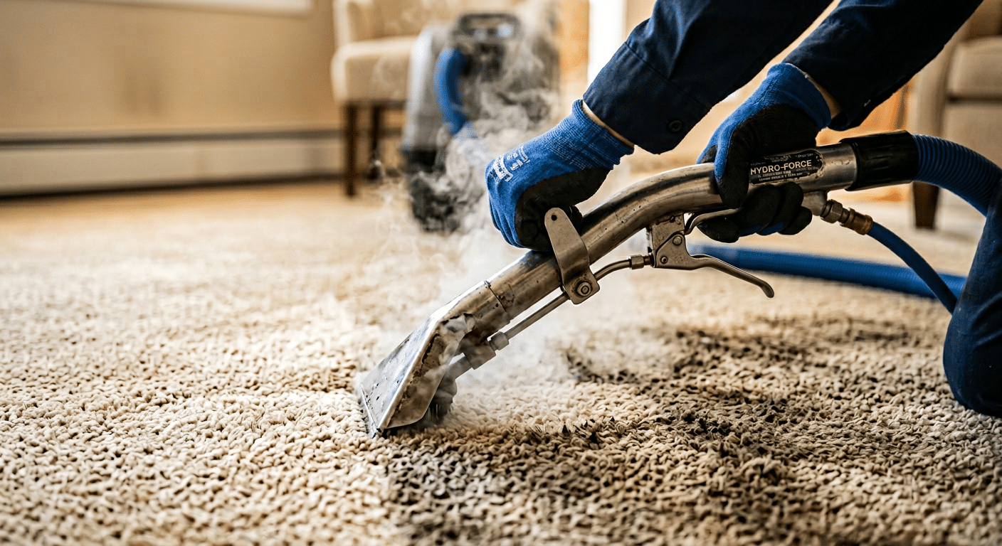 Martin Steam Cleaning technician performing carpet steam cleaning in Melbourne