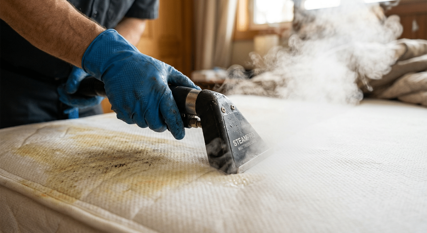 Mattress stain and dust mite removal before and after Melbourne
