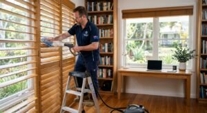 Professional blind steam cleaning result Melbourne home — Martin Steam Cleaning