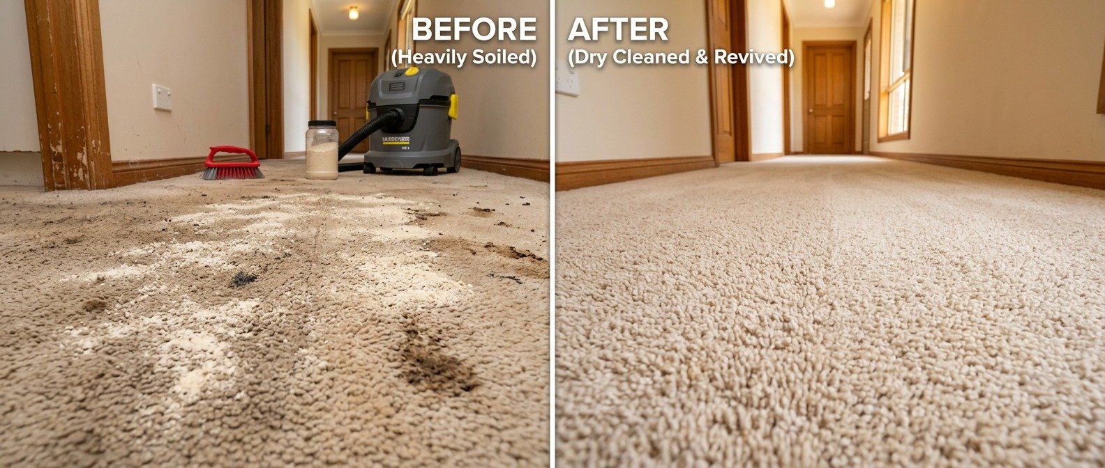 High-traffic carpet stain removal before and after Melbourne