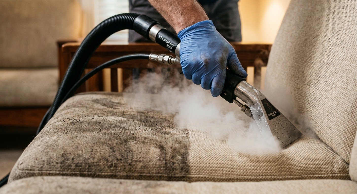 Martin Steam Cleaning professional upholstery cleaning service Melbourne — sofa deep clean result